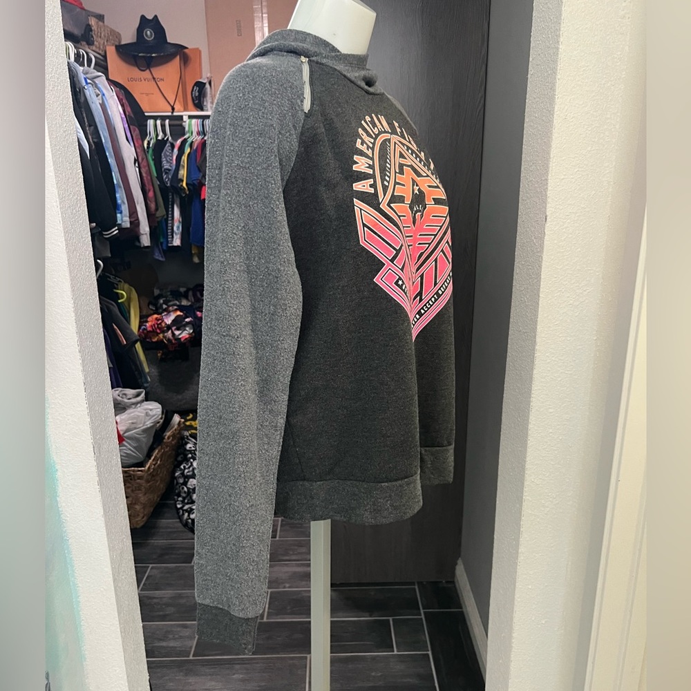 American Fighter Gray and Pink Hoodie - Picture 3 of 9
